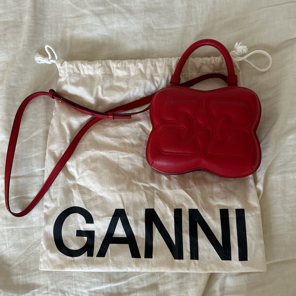 Ganni Small Butterfly Red Bag